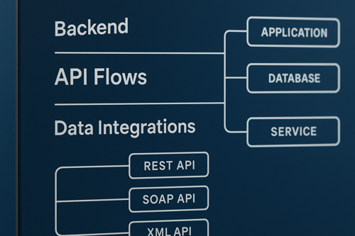 Illustrerar API flöden för integrationer till hemsida