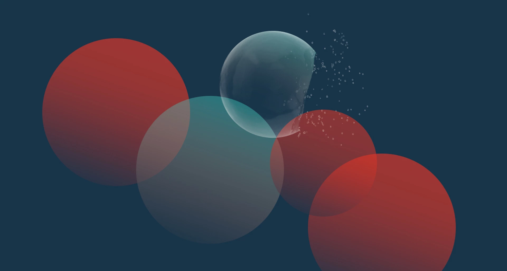 Röda och blå halvtransparenta cirklar