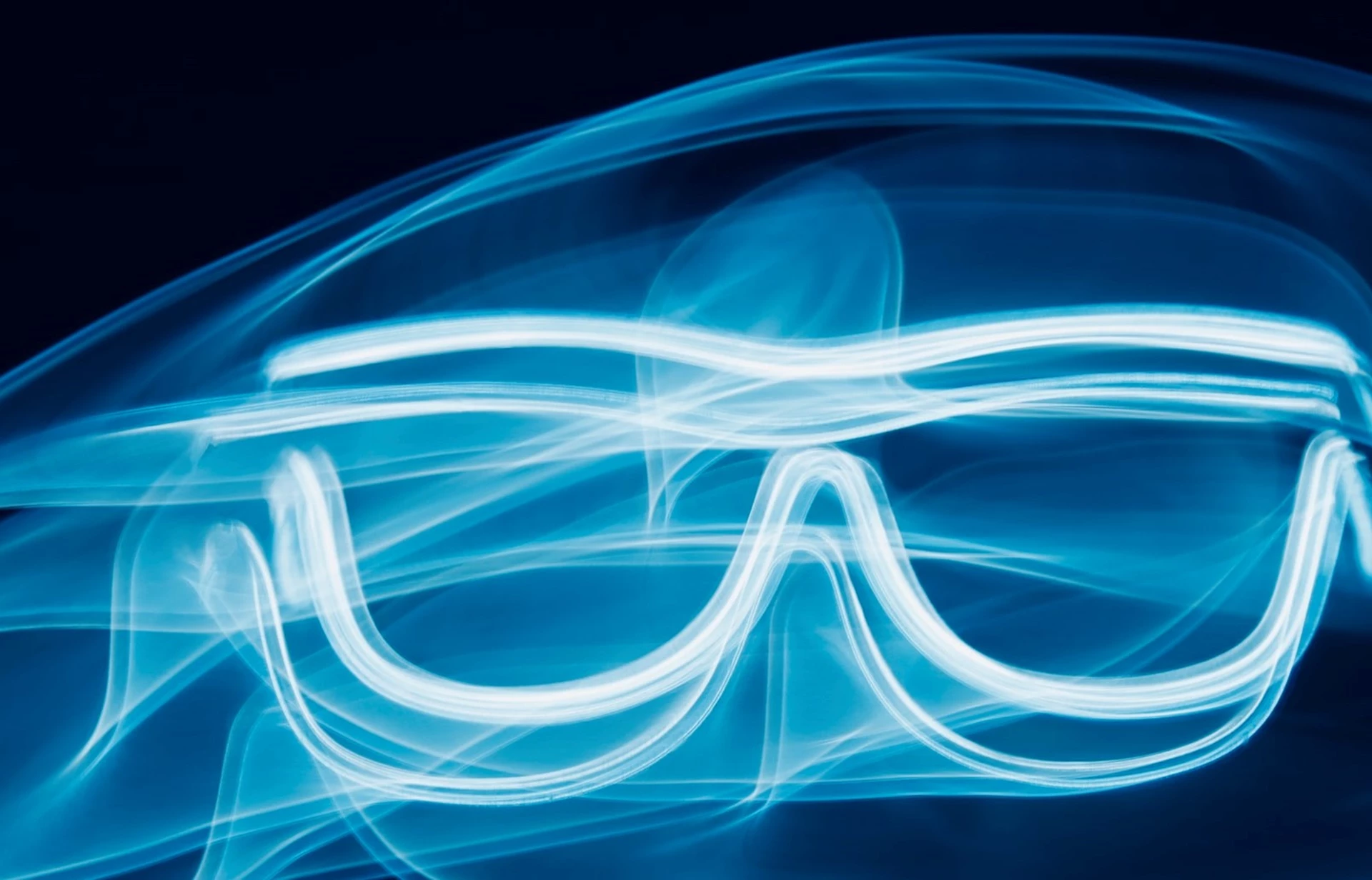 Ljusmönster som glasögon i blått
