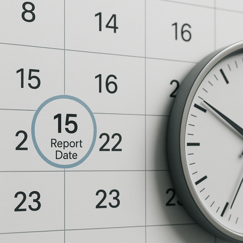 Kalender visar rapportdatum
